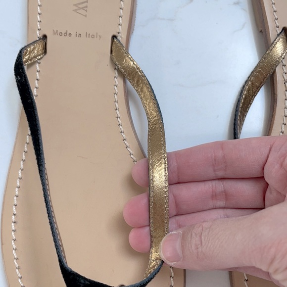 Jcrew black velvet and leather thong sandal - Picture 3 of 4